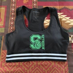 Harry Potter Slitheran House  black sports bra